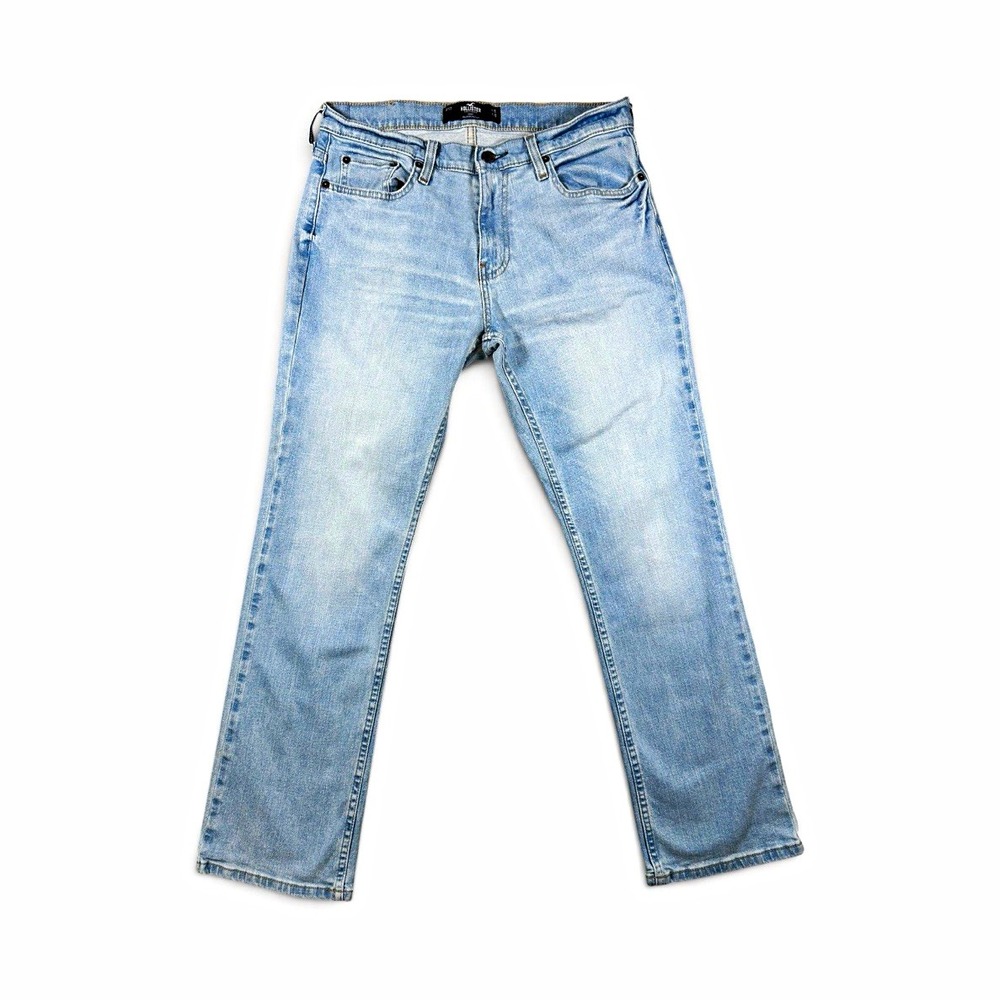 Hollister Epic Flex Bootcut Jeans Men's Light Wash Stretch 5-Pocket Denim 31x30